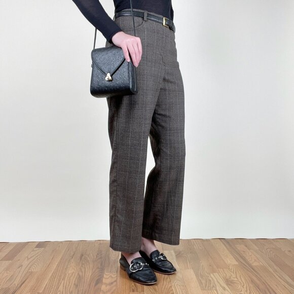 Vintage Handmade High Rise Straight Leg Trouser Pants Preppy Light Dark Academia - Picture 2 of 7